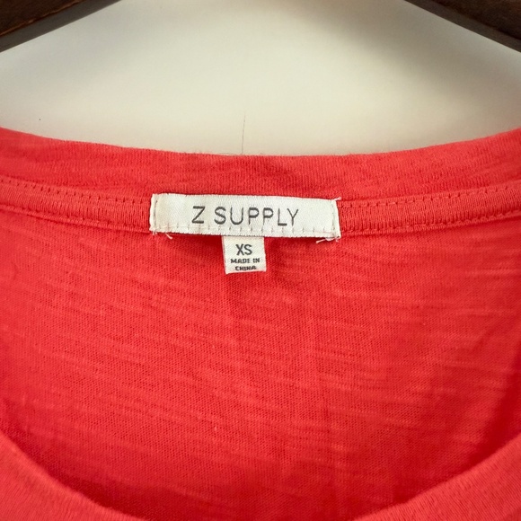 Z Supply Women's Orange Coral Blakely Slub Ruffle Dress Summer Spring Size XS - Picture 4 of 5